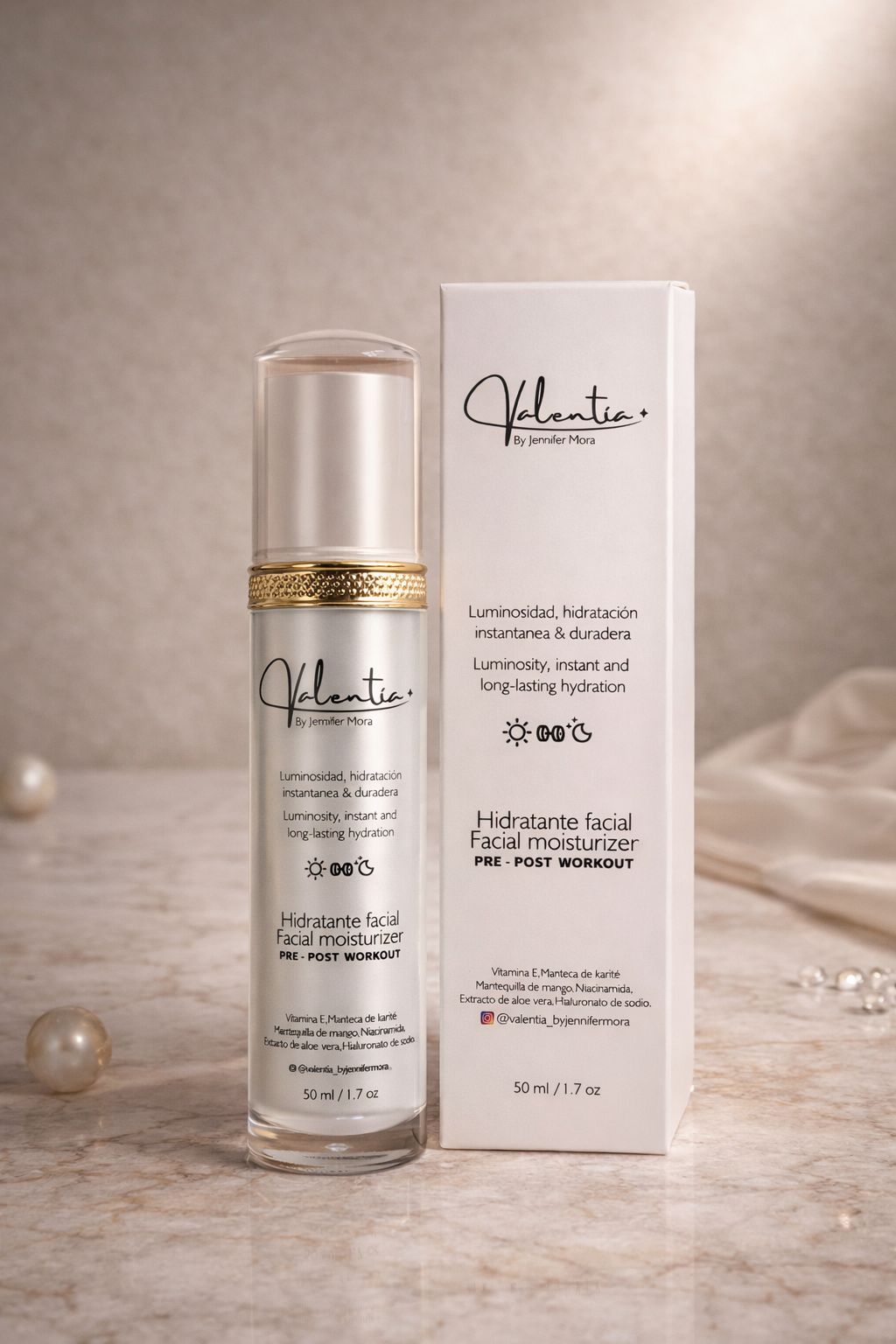 Valentia Hidratante Facial & Kit yoga facial.